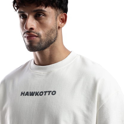 HAWKOTTO Drop Shoulder Tee - White