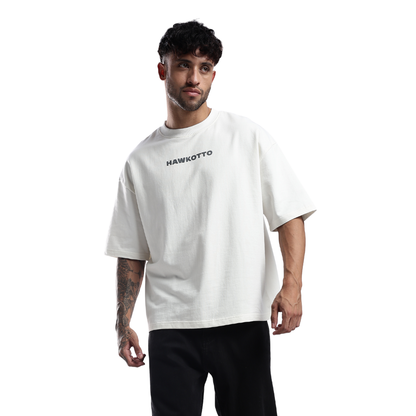 HAWKOTTO Drop Shoulder Tee - White
