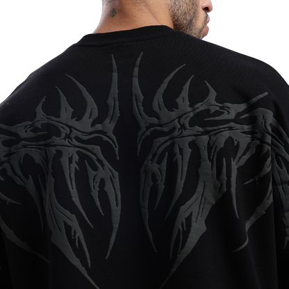 HAWKOTTO Gothic Demon Wing Oversized Tee